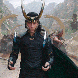Character with horns in dramatic setting