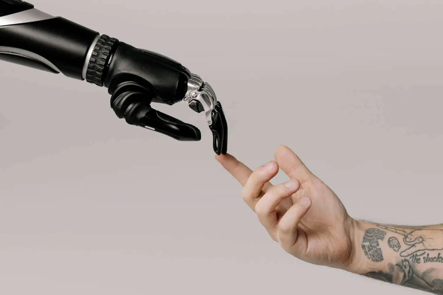 Robot hand reaching for human hand