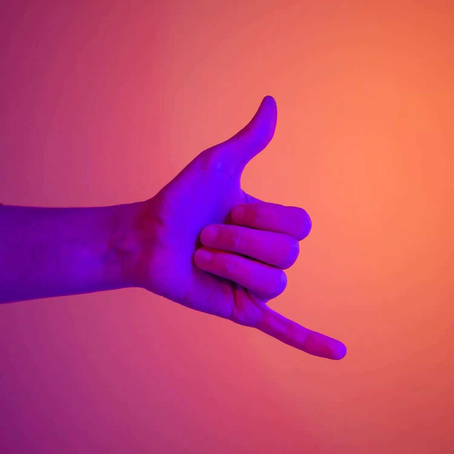 Hand gesture with colorful background