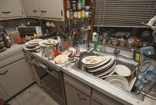 lot of dishes