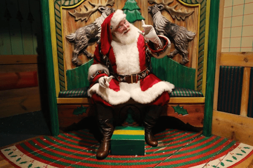 Santa Claus sitting on throne