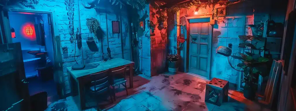 a vibrant, immersive escape room filled with meticulously designed thematic props and atmospheric lighting that invites participants to dive into a captivating narrative adventure.