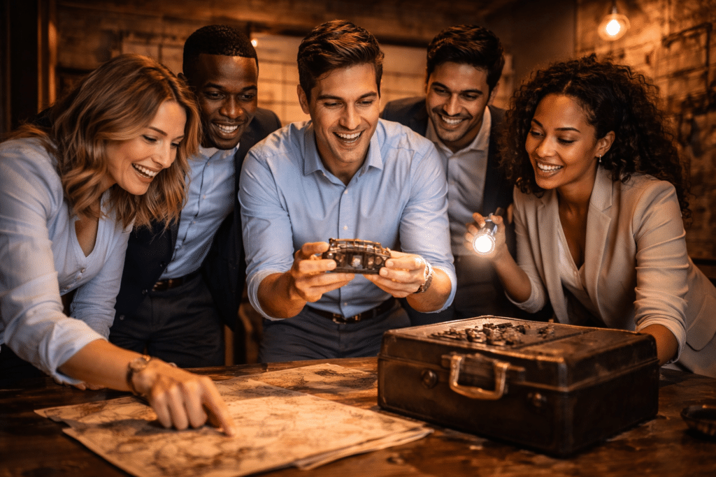 A Group Solving Puzzles in Top NYC Escape Room