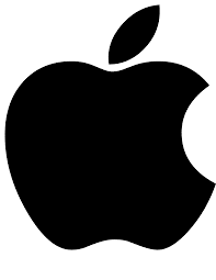 Simple black apple silhouette logo